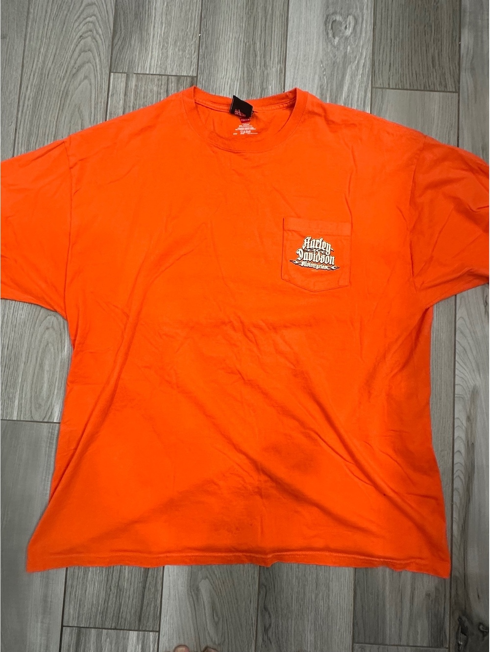 Y2K Harley-Davidson Hillbilly Graphic Orange T-Shirt 2XL